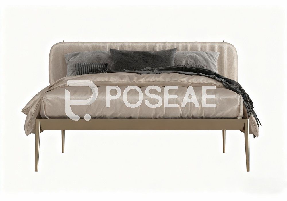 图片[1]-【3D模型】浅棕金属腿床 3D 模型-PoseAe视频创意库