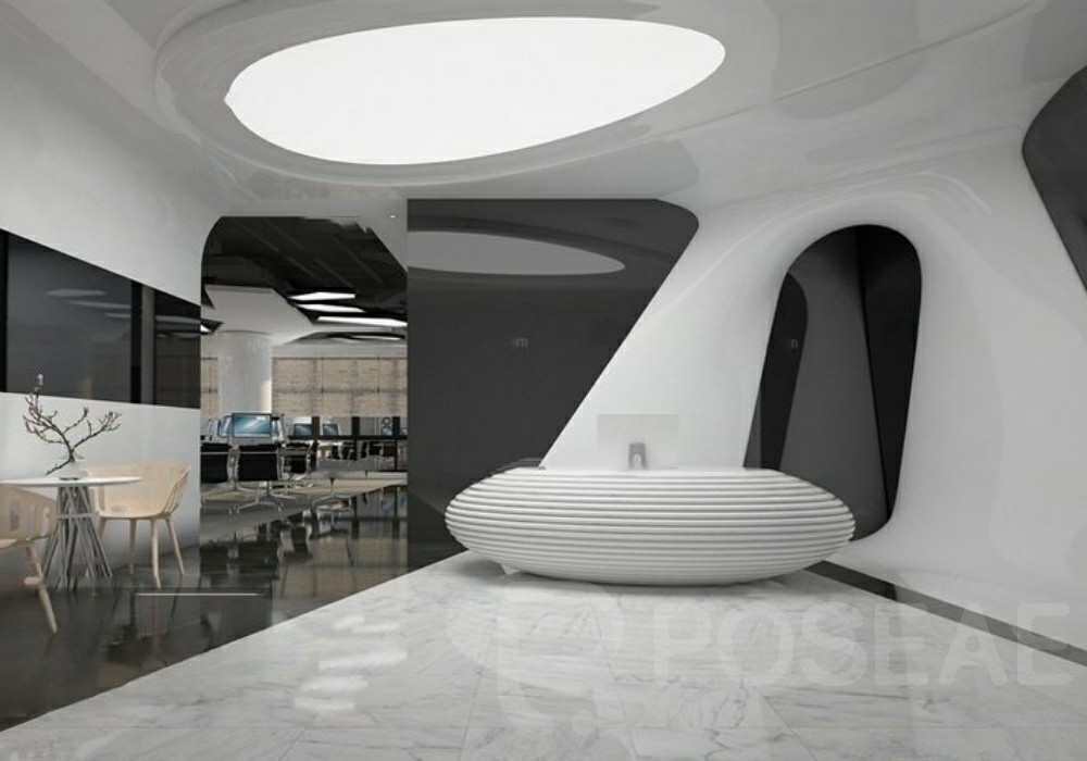 图片[1]-【3D模型】现代科幻风办公大厅 3D 模型-PoseAe视频创意库