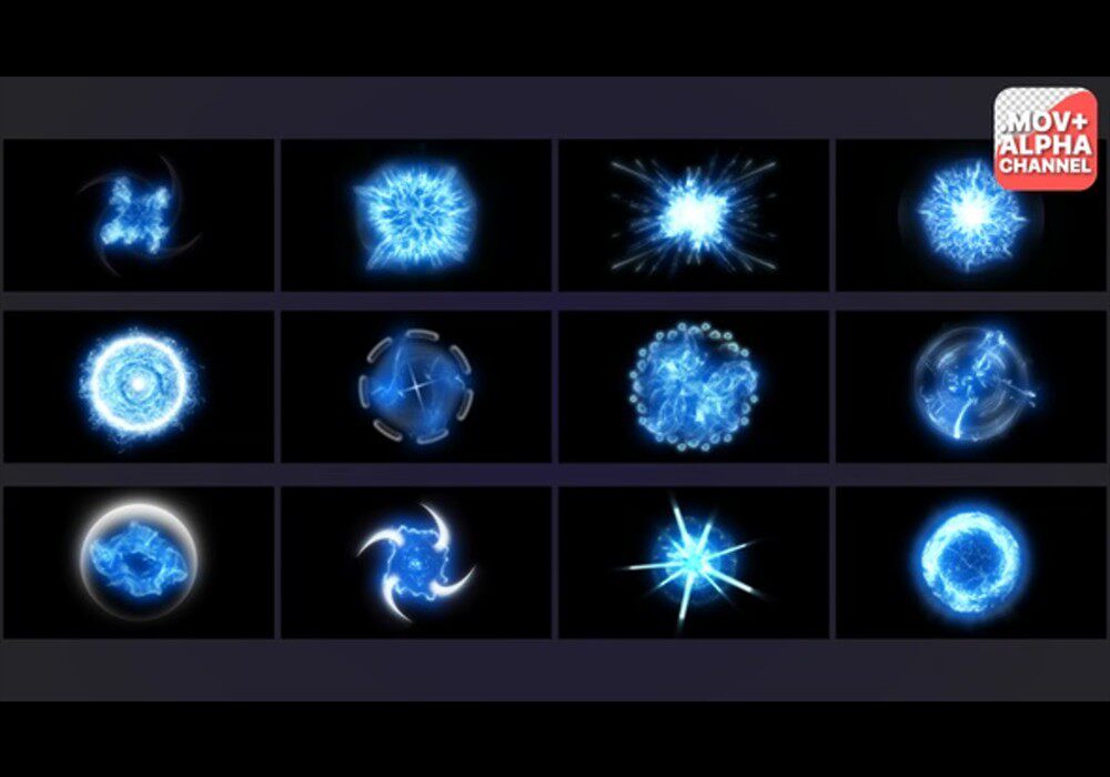 【特效素材】12款蓝色冲击波素材-PoseAe