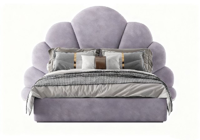 【3D模型】浅紫花瓣造型床 3D 模型-PoseAe