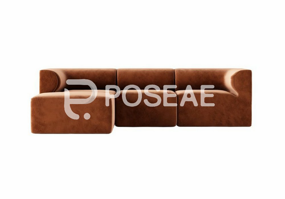 图片[1]-【3D模型】棕色模块组合沙发 3D 模型-PoseAe视频创意库