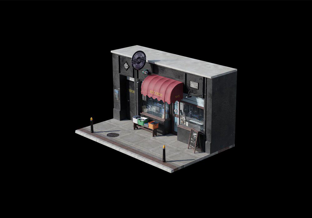 【3D模型】音像店3D模型-PoseAe