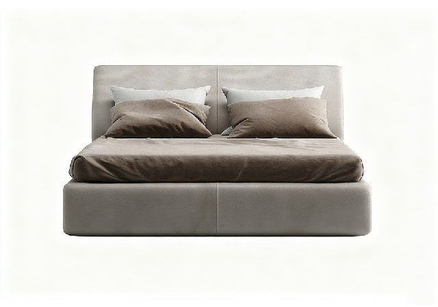 【3D模型】浅灰软包矮床 3D 模型-PoseAe