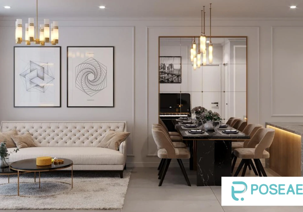 【3D模型】现代轻奢客餐厅3DMAX 模型-PoseAe