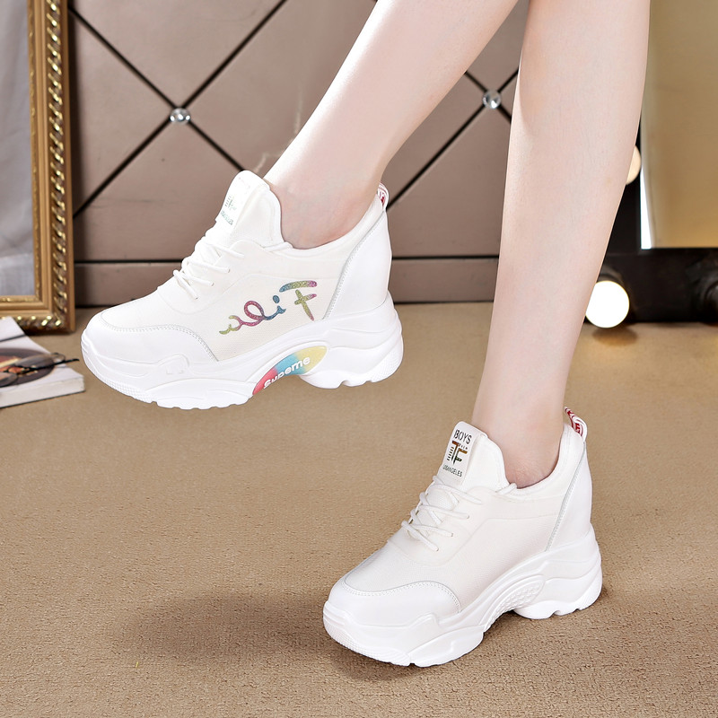 Inside heightening women's shoes Han version 100 hitch small white shoes 2022 spring and summer new thick bottom tourism ins sports old daddy shoes women