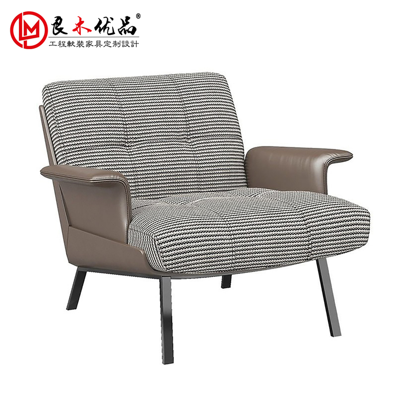Italian Light Luxury Leisure Reception Tables and Chairs Hotel Conference Room Reception Single Sofa Model Room Living Room Sales Office