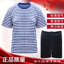 Sea soul shirt suit mens summer quick-drying short-sleeved shorts sportswear striped physical training suit military fan t-shirt