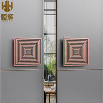New Chinese Gate Handle Imitation Antique Bronze Glass Door Handle Full House Custom Single Double Open Wooden Door Cabinet Door Square Armrest