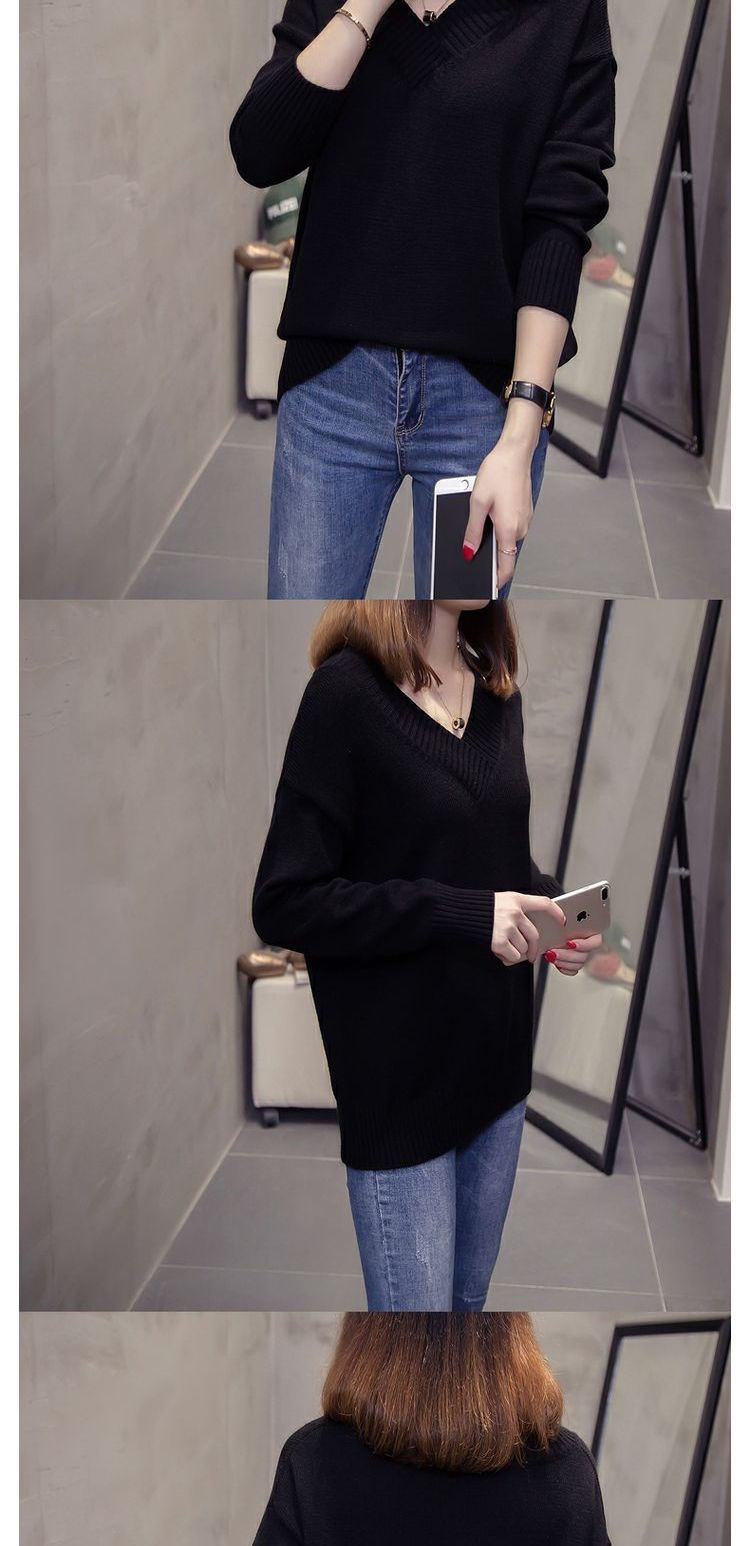 Fat mm quần áo mùa thu và mùa đông mới cộng với phân bón XL áo len mỏng của phụ nữ áo len mỏng áo sơ mi chạm đáy 200 kg áo kiểu nữ