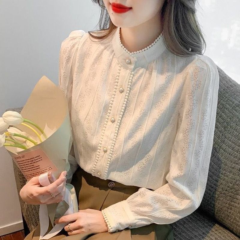 Half-Turtleneck Long-Sleeved Shirt for Women, Autumn 2025 New Style, Stylish Lace Base Layer Top for Women