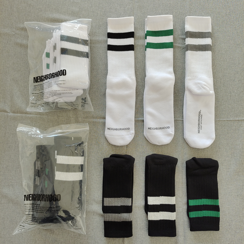 3 Pairs of Japanese Nebhd Workwear-Style High Tube Socks for Men and Women, Double Stripe Pure Cotton Thickened Terry Sports Long Socks 3 Pairs of Japanese Nebhd Workwear-Style High Tube Socks for Men and Women, Double Stripe Pure Cotton Thickened Terry Sports Long Socks