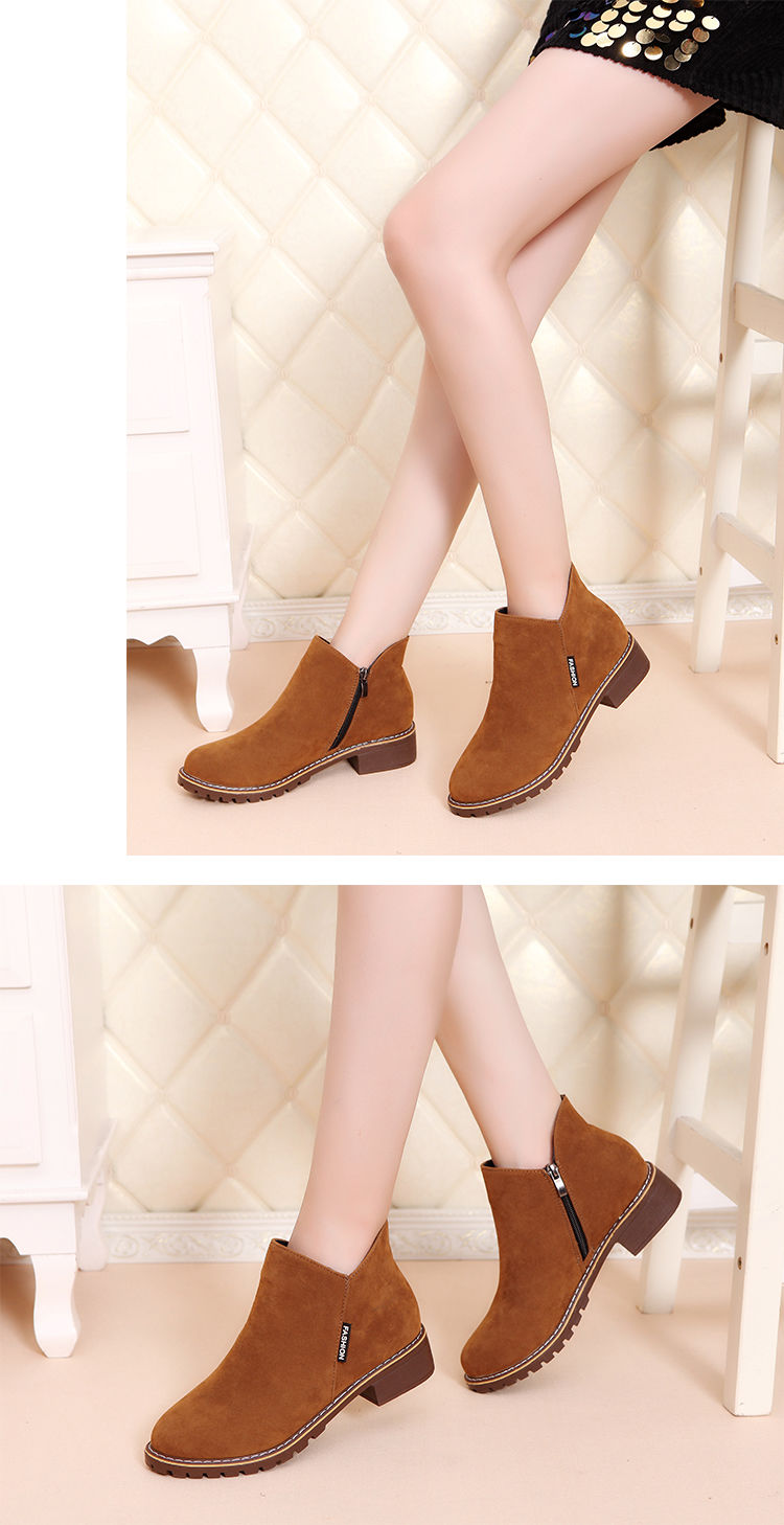 Booties nữ xuân hè 2018 phiên bản mới của Hàn Quốc dày với những đôi bốt Martin đơn giản, giày nữ thời trang trẻ em bốt ngắn boot da