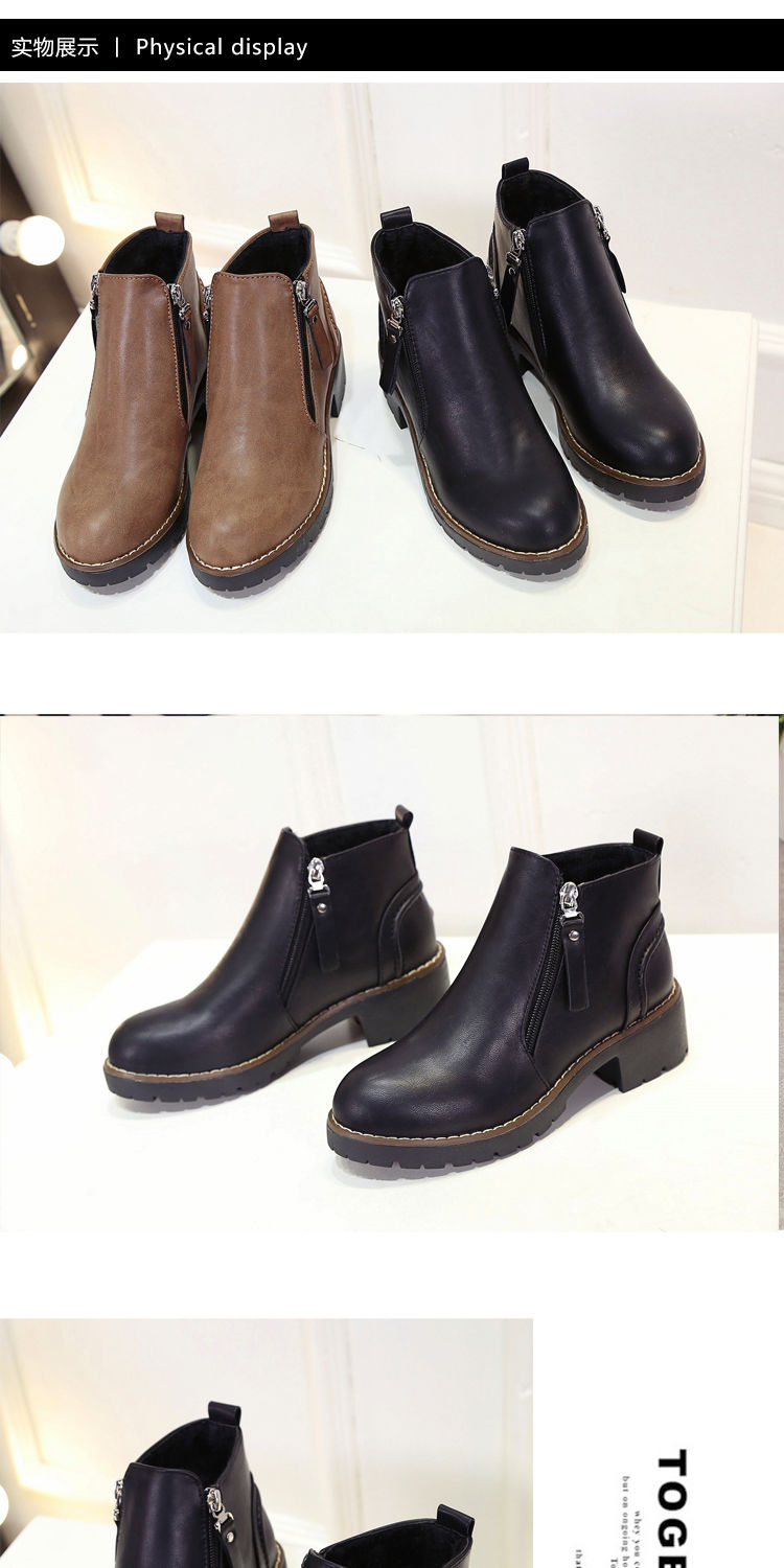 Booties nữ xuân hè 2018 mới bốt trẻ em bốt ngắn Phiên bản hàn dày của Hàn Quốc với bốt Martin boot nữ thời trang trẻ em boot trắng