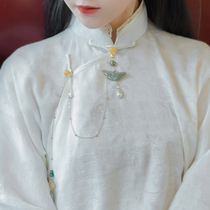 Xiaogongzi original Chinese retro Republic of China style cheongsam accessories press buckle chain collar Hanfu pendant