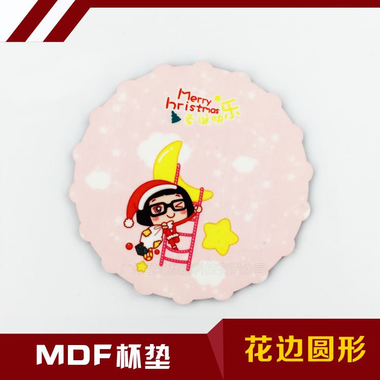 Thermal transfer MDF wood coaster Creative wood coaster digital image round lace coaster 9.5*9.5CM