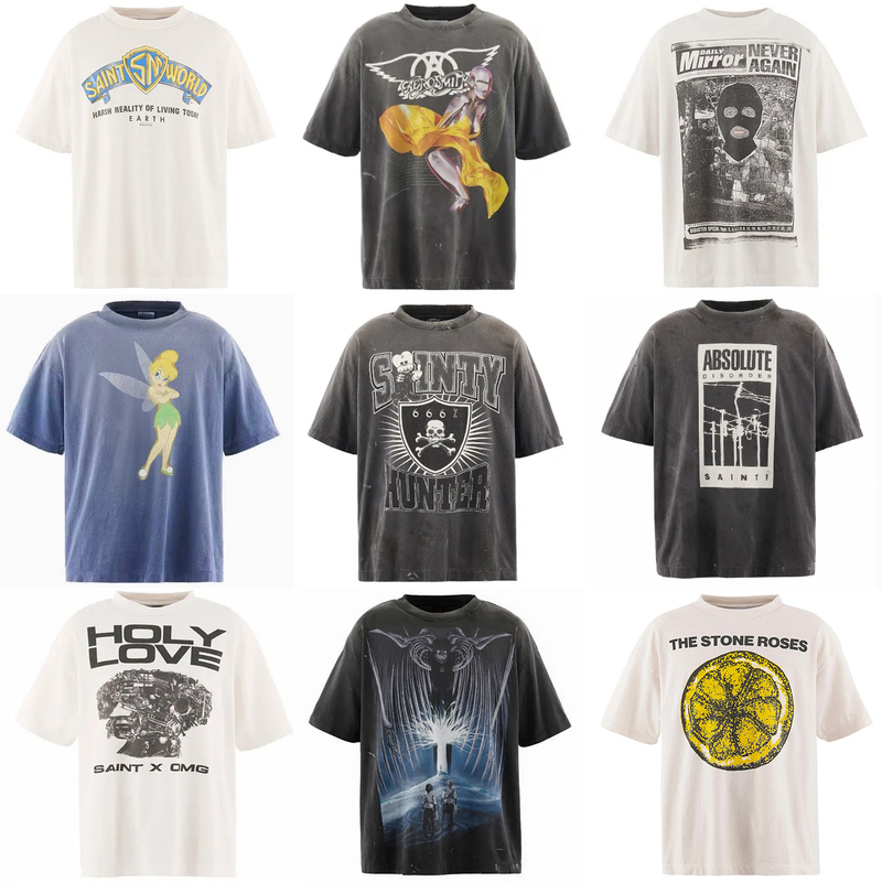 High-End Saint Michael American Vtg Washed Distressed Ripped Mx6 Vintage Short-Sleeve Unisex T-Shirt High-End Saint Michael American Vtg Washed Distressed Ripped Mx6 Vintage Short-Sleeve Unisex T-Shirt