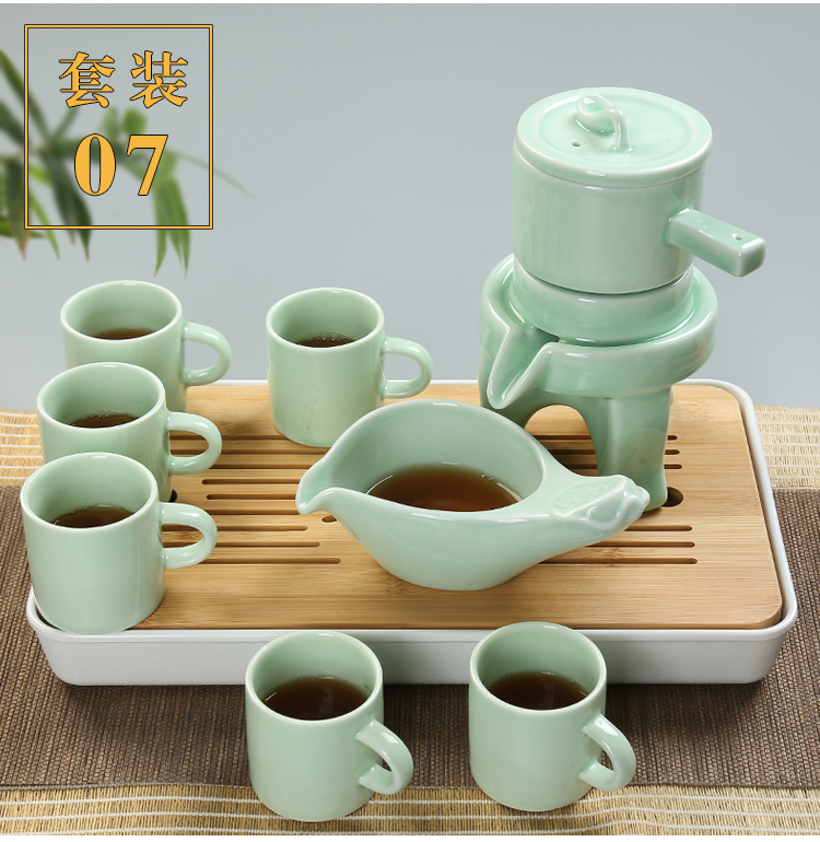 Stone mill lazy tea to implement kung fu tea set suit household automatic contracted Japanese creative ceramic teapot