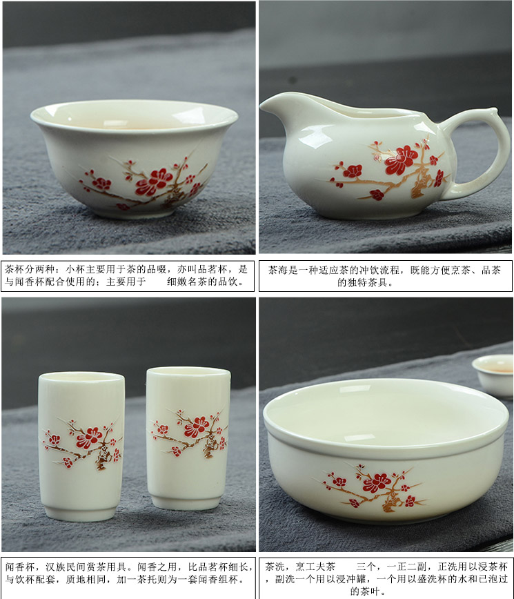 Are young jade porcelain porcelain of a complete set of kung fu tea set ceramic tureen tea cup white porcelain tea to implement the teapot