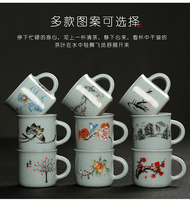 Your up sample tea cup of pottery and porcelain enamel cup little elder brother up with porcelain cups a piece can raise individual single CPU kung fu tea set