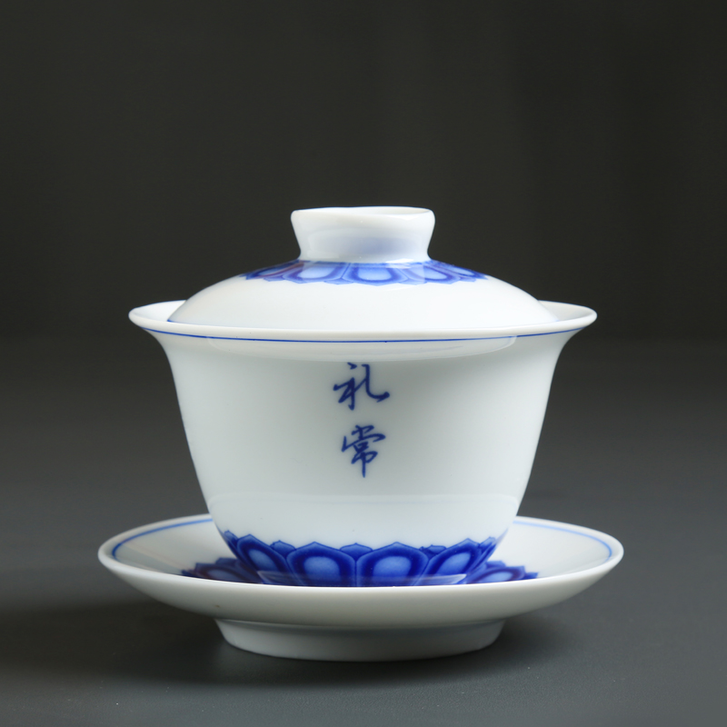 Are young kung fu tea set of blue and white porcelain household contracted white porcelain tea set big teapot tea hai tian, porcelain cups