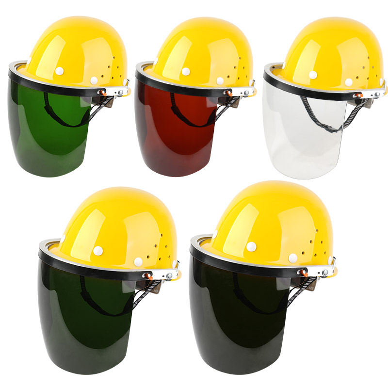 Head-mounted Safe Hat Face Screen Welding Prevention Shock-Prevention Mask with Mask