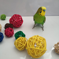 Natural parrot foot toy foot grabbing rattan ball parrot gnawing toy small toy rattan ball rattan ball