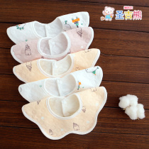 Baby swivelable 360 degrees pure cotton surrounding mouth spat towel anti-puff milk newborn baby scarf-type autumn-winter-style walled mouth