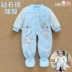 Quần cotton dính liền cho bé 0-3 tháng mùa đông nóng 6 kho báu nam và nữ cộng với nhung dày trẻ sơ sinh mở quần