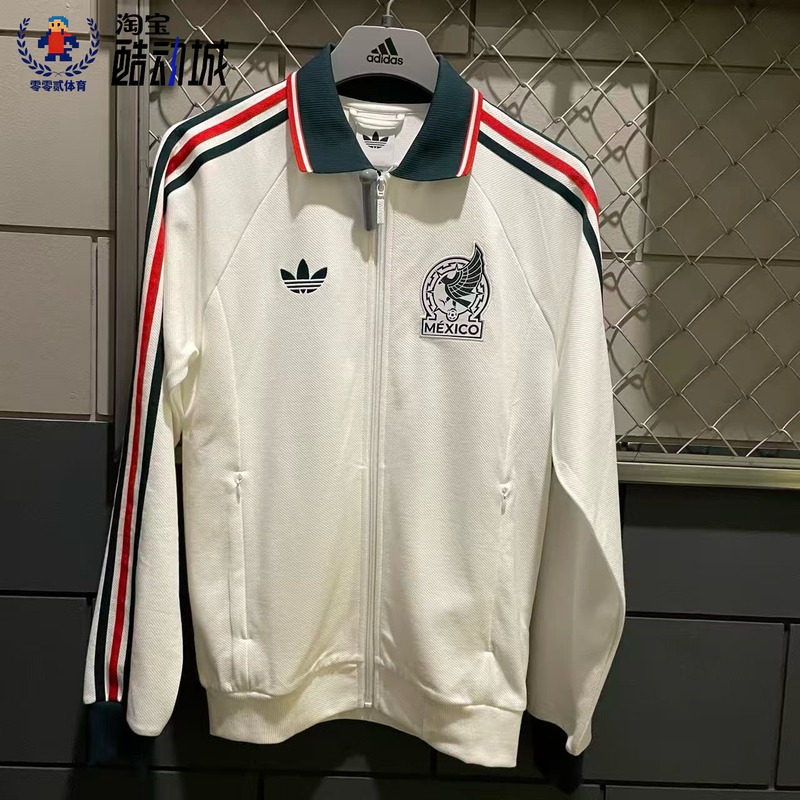 Adidas Genuine Mexico Team Retro Football Casual Culture Jacket Black Jz6462