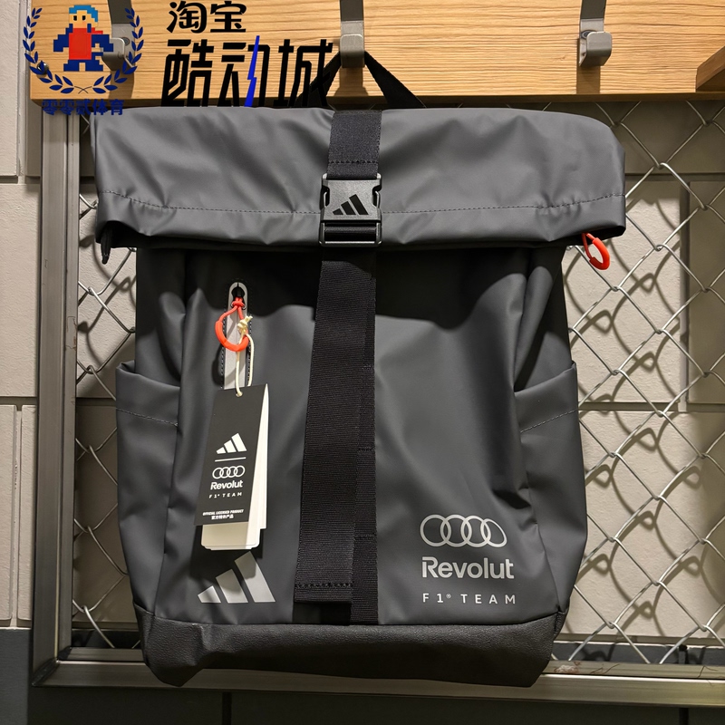 Adidas Official Store Genuine Product Audi F1 Team Practical Multi-Pocket Roll-Top Backpack Ke9083