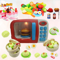 Childrens simulation microwave oven house toy cooking electric rotating Baby 7 kitchen oven 3-6 years old small household appliances