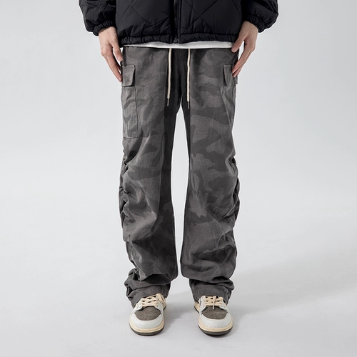 Камуфляжные ретро весенние штаны, в американском стиле, свободный крой