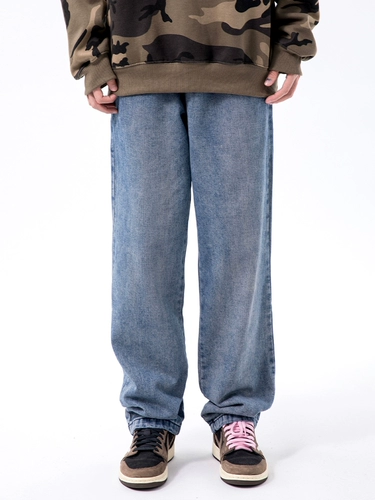 Ретро штаны в стиле хип-хоп, джинсы, повседневные брюки, в американском стиле, свободный прямой крой