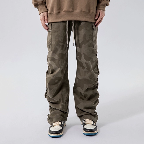 Камуфляжные ретро весенние штаны, в американском стиле, свободный крой