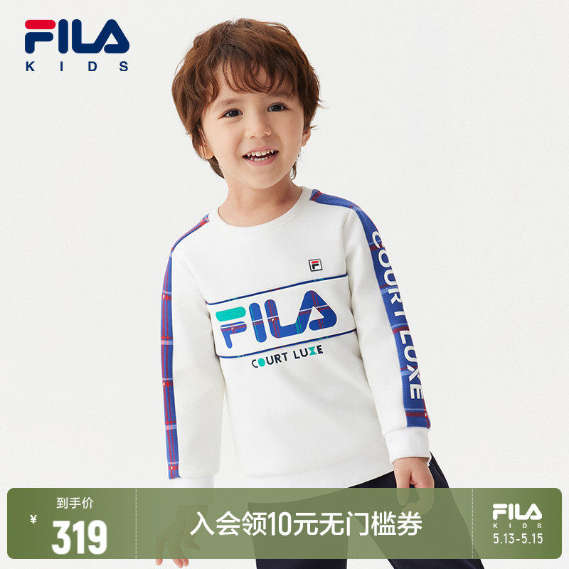FILAFila children's clothing boy necropolis 2022 spring new children's children fashion round collar trend baby blouses