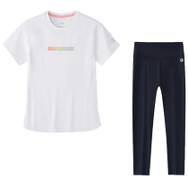 FILA childrens clothing 2024 autumn new medium and large childrens T-shirt pants girls short-sleeved trousers suit trendy