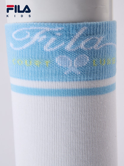 FILA斐乐儿童配件袜子2025年夏季新款过膝袜女小童及膝袜