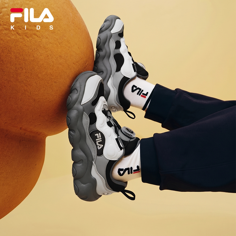 Peas | Fila Kidsren's Sports Shoes 2026 Autum Boys and Girls Knob Buckle Cushioning and Rebound Basketball Shoes