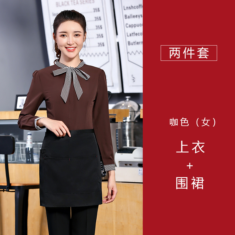 Khách sạn cáp treo tiếp viên nữ của nhà hàng ăn uống cafe Si nhà hàng nam giới và phụ nữ mùa hè workclothes quán cà phê ngắn tay