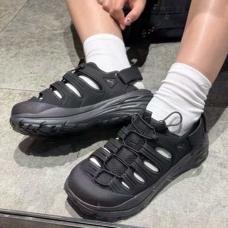 Puma Men's and Women's Thick-Soled Height-Increasing Breathable Clogs with Velcro Straps for Outdoor Wear Hypnotic404381