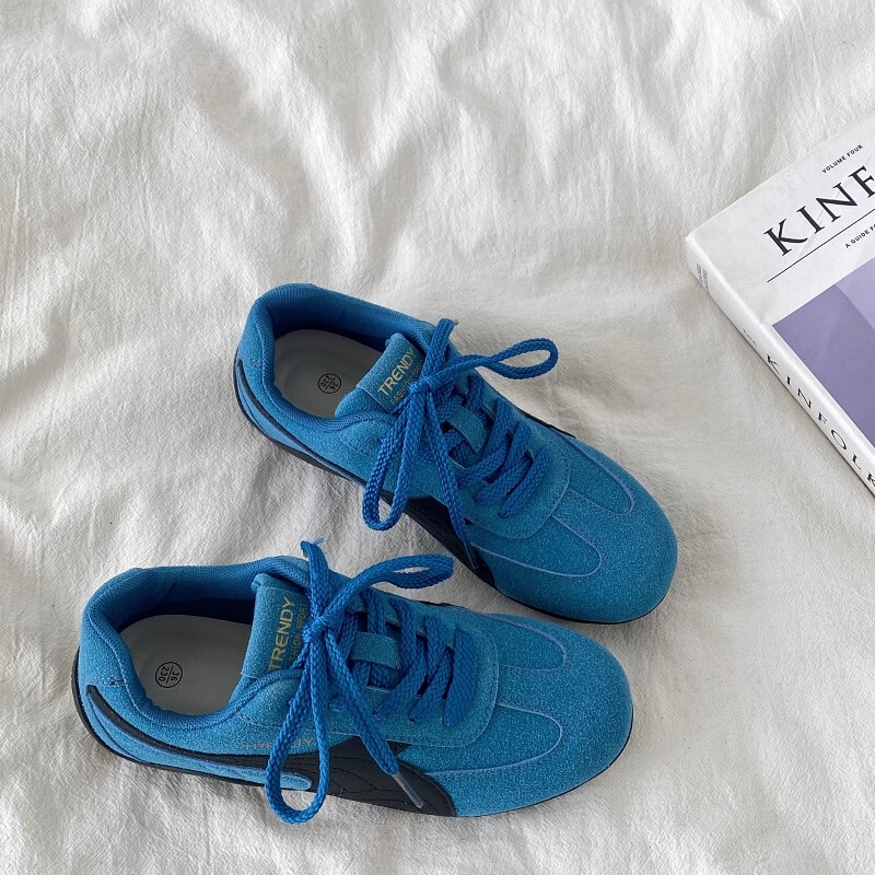Hong Kong Genuine Leather Thick-Soled Blue Training Shoes for Women 2026 Spring and Autumn New Popular Running Sports Casual Shoes Hong Kong Genuine Leather Thick-Soled Blue Training Shoes for Women 2026 Spring and Autumn New Popular Running Sports Casual Shoes