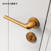 Mosika Bedroom Door Lock Yellow Ancient Bronze American Room Door Lock Indoor Nordic Silent Door Lock Minimalist Magnetic Lock Door Lock