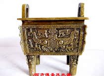 Pure Bronze Beast Noodle Tripod Standing and Feng Shui Furnishing Living Room Bookroom Desk Placement