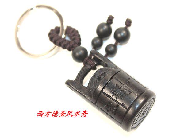 Natural Black Peach Wood One Barrel Golden Key Button Car Key Button Male And Female Carry-on Carry-on