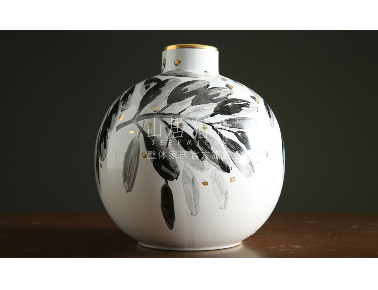 Hand - made ceramic vase furnishing articles leaves the Nordic contracted home sitting room art flower arranging flowers, small ball bottle expressions using