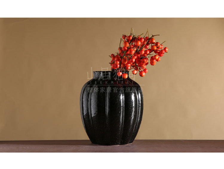 Large ceramic vase furnishing articles household act the role ofing is tasted modern Chinese flower arranging flowers sitting room pumpkin stripe pottery vase