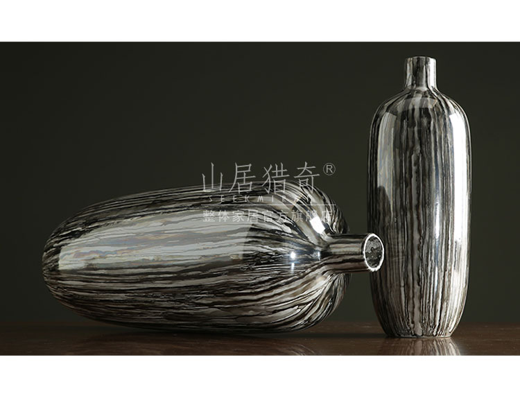 New Chinese style ceramic vase furnishing articles grey wood high model of pottery vase sitting room porch small expressions using flower arranging flowers