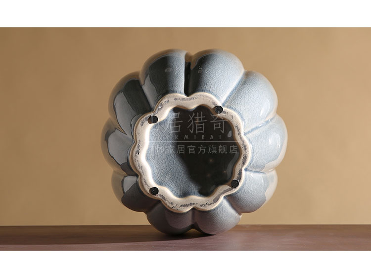 Large ceramic vase furnishing articles household act the role ofing is tasted modern Chinese flower arranging flowers sitting room pumpkin stripe pottery vase