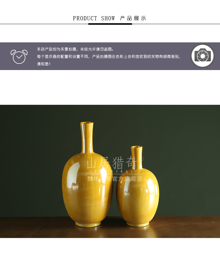 Fine expressions using golden ceramic vase Nordic home sitting room soft assembly act the role of dry flower art flower arranging device example room