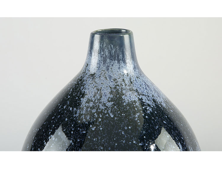 Variable blue porcelain vase furnishing articles creative fashion living room table dry flower, flower implement small expressions using round bottle arranging flowers